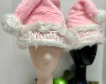 Custom made Pink Christmas hat Monogrammed Santa Hat by Marleylilly main image 3