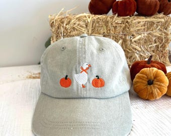 Goose Hat, Custom Embroidered Hat , Silly Goose Fall Hat , Embroidery Logo baseball hat , fall hat, Halloween Hat, blank hat, Halloween