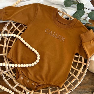 Neutral Baby Bubble Romper | Pink Sweatshirt Romper | Personalized Sweatshirt for Infants | Neutral Sweatshirt for Baby | Newborn Gift