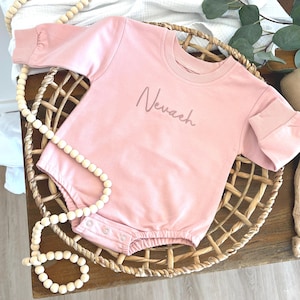 Neutral Baby Bubble Romper | Pink Sweatshirt Romper | Personalized Sweatshirt for Infants | Neutral Sweatshirt for Baby | Newborn Gift
