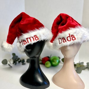 Custom Santa Hat, Personalized Santa Hat, Adult Embroidered Santa Hat, Red and White Santa Hat, Baby Christmas Gift, Santa Hat