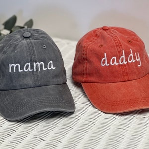 Mama Hat, daddy hat, Custom Embroidered Hat , Personalized Dad Cap , Embroidery Logo baseball hat , Your own text monogram, Pink Custom Hat