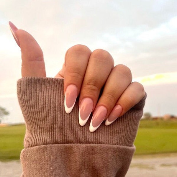 Classy French Tip Press On Nails