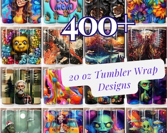 400+ Tumbler Wrap Designs, Sublimation PNG Files (Digital Download)