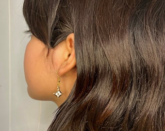 Gold North Star Earring