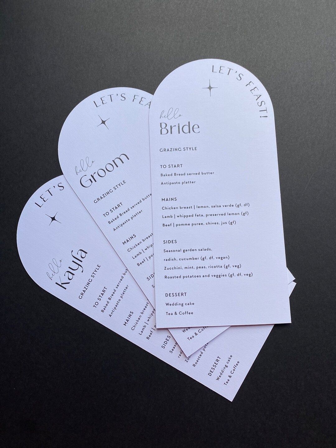 Arch Table Menu, Bridal Shower Menus, Place Cards - Personalised ...
