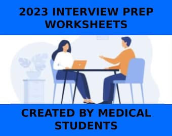 Ultimate Interview Prep Worksheet Bundle (created by Medical Students)