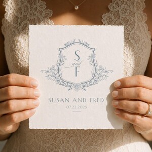 Custom Floral Wedding Crest with Initials