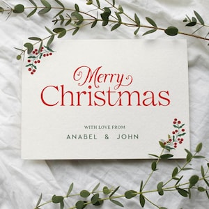 Cartão postal digital de Feliz Natal com nomes de família personalizados