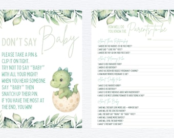Baby Shower Game Set | Don’t Say Baby & Parents-to-Be Trivia