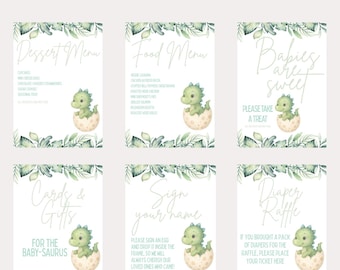 Hatching Soon Dinosaur Baby Shower Sign Bundle