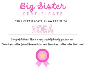 Big Sister/Big Brother Certificate