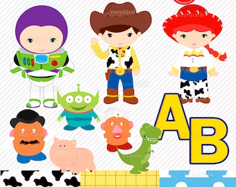 Cute Toys Clipart, Instant Download PNG files - 300 Dpi, Baby Shower Clipart, Nursery Clipart, Hero Clipart, Toys Clipart