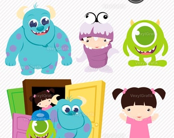 Cute Monsters Clipart, Instant Download PNG files - 300 Dpi, Baby Shower Clipart, Nursery Clipart, Monsters Png Monsters Art Monsters Bundle