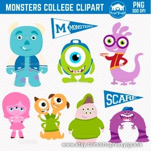 Monsters Clipart, Instant Download PNG files - 300 Dpi, Baby Shower Clipart, Nursery Clipart, Monsters Png, Monsters Art, Monsters Bundle