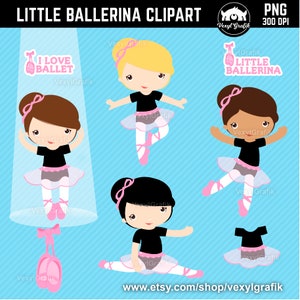 Ballet Clipart, Instant Download PNG files - 300 Dpi, Baby Shower Clipart, Ballerina Clip Art, Nursery Clipart, Ballerina Clipart, Tutú