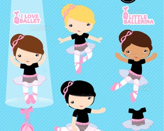 Ballet Clipart, Instant Download PNG files - 300 Dpi, Baby Shower Clipart, Ballerina Clip Art, Nursery Clipart, Ballerina Clipart, Tutú