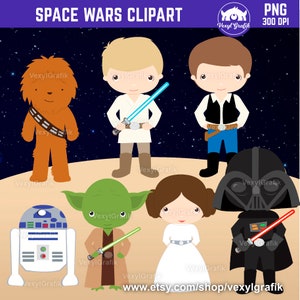 Space Clipart, Instant Download PNG files - 300 Dpi, Baby Shower Clipart, Nursery Clipart, Space Wars Clipart, Space Png, Space Bundle