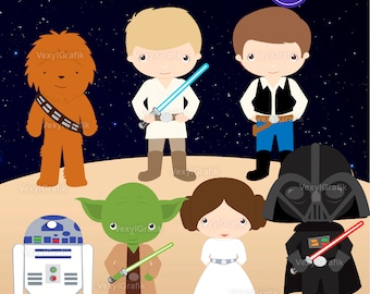 Space Clipart, Instant Download PNG files - 300 Dpi, Baby Shower Clipart, Nursery Clipart, Space Wars Clipart, Space Png, Space Bundle