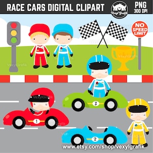 Race Cars Clipart, Instant Download PNG files - 300 Dpi, Baby Shower Clipart, Race Cars Clip Art, Nursery Clipart, Racing Clipart, Boy Racer
