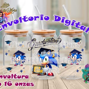 Sonic Graduando png Digital uvdtf cup libbey 16 onzas cartoon Diseño Digital png