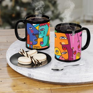 Colorful Artistic Coffee Mug - Unique Gift, Home Decor, Art Lover's Mug, Vibrant Kitchenware, Creative Beverage Container