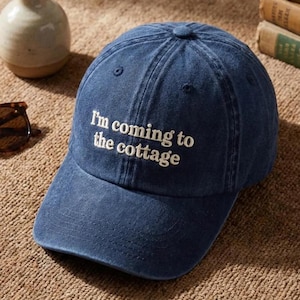 Embroidered I'm Coming To The Cottage Hat, Hockey Romance LGBT Hockey Fan Gift, Heated Movie Rivalry Hat, Gift For Christmas, Movie Gift
