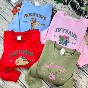 Custom Anime Poke Embroidered Sweatshirt, Poke Shirt, Embroidered Tee, Design Embroidered Shirt, Anime Sweatshirt, Best Gift, Anime Poke