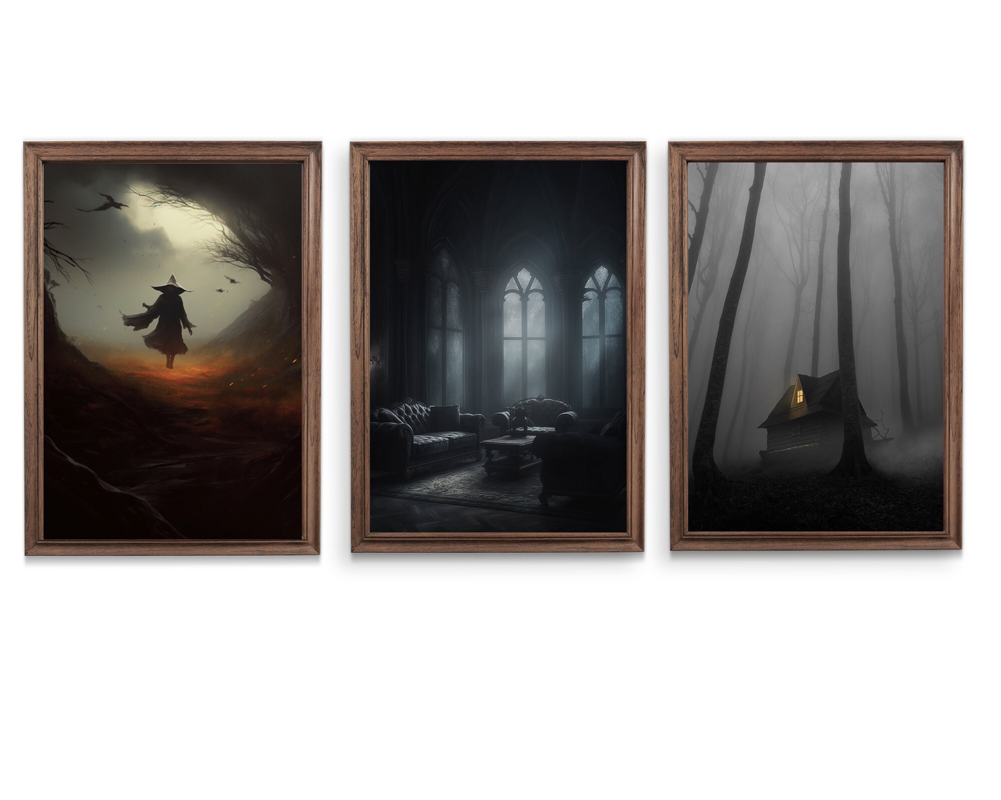 Antique Halloween, Frame TV Art, Halloween Poster, Witchy Wall Art