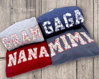 Sudadera personalizada para abuela, sudadera bordada con la palabra "Abuela", regalo para el Día de la Madre, regalo de cumpleaños, estilo chinoiserie, regalo para mamá.