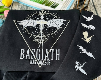 Fourth Wing Embroidered Sweatshirt, Tiny dragons embroidered sweatshirt, Basgiath War College, Dragon Rider, Fantasy Reader, Bookish Gifts