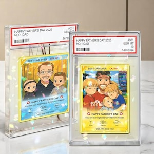 Regalo del Día del Padre para papá, Tarjeta Pokedad personalizada, Regalo para papá gamer de niños, Regalos de niños, Tarjeta para él, Regalo de anime para esposo