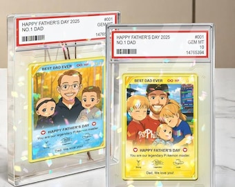 Fathers Day Gift for Dad, Custom Pokedad Card, Gamer Dad Gift from Kids, Gifts From Kids, Card for Him, Anime Gift for Husband