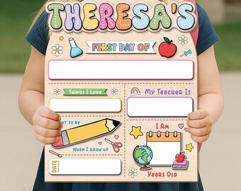 Kundenspezifisches Schild für den ersten und letzten Tag, Ersttagsschule Schulbehörde, Kindergarten 1st Day of School Schild, Back to School Acrylschild