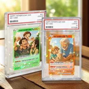 Cadeau fête des pères pour papa, carte Pokedad personnalisée, cadeau anime pour mari, cadeau papa joueur pour les enfants, cadeaux pour enfants, carte pour lui