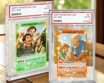 Fathers Day Gift for Dad, Personalized Pokedad Card, Anime Gift for Husband, Gamer Dad Gift from Kids, Gifts From Kids, Card for Him