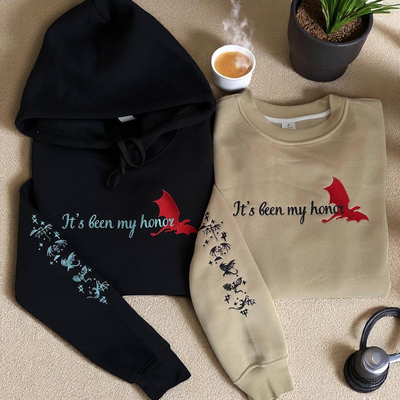It's Been My Honor Liam Mairi Embroidered Sweatshirt, Fourth Wing Book Hoodie,Iron Flame, Bookish Shirt,Xaden And Violet,Wingleader 4Th Wing