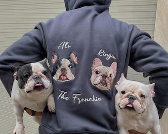 Personalized Embroidered Pet From Your Photo T-Shirt, Custom Dog Sweatshirt, Pet Name Sweatshirt, Dog Dad Gift, Dad Lover Gift, Pet Gift