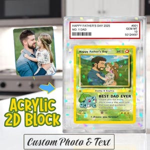 Cartão de Dia dos Pais com Foto de Anime Personalizada, Presente de Dia dos Pais para o Vovô, Cartão de Carteira para o Pai, Presentes para o Pai Super-herói, Cartão de Pai Gamer, Presente para o Novo Vovô