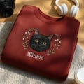 Custom Embroidered Pet Sweatshirt from Your Photo, Personalized Pet Face with Pet Name Hoodie, Custom Embroidery Pet Lover Crewneck Hoodie