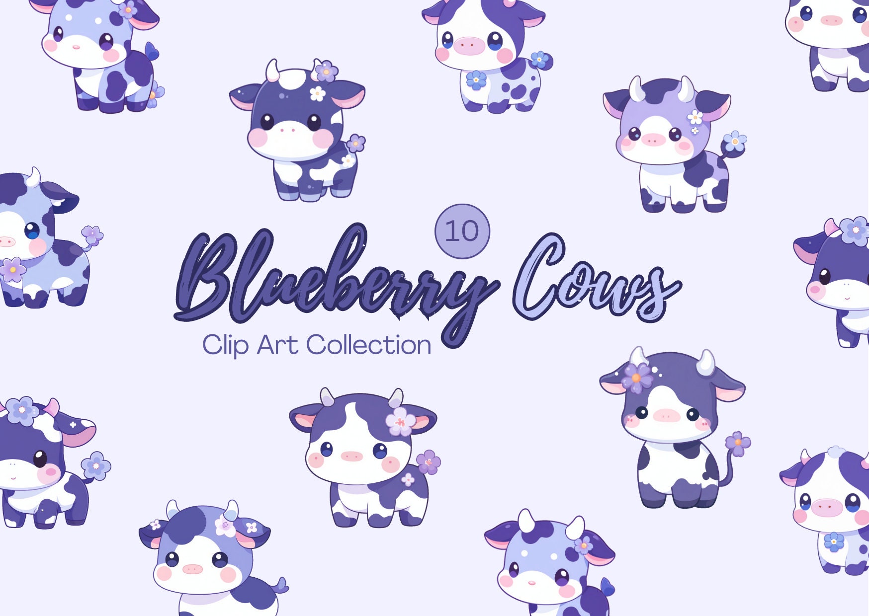 Blueberry Cow kawaii Sticker for Sale by MayBK