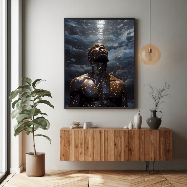 African American Art| Black Male Canvas Art|Black Wall Art| Black Art| Living Room Décor| Black Male Art| African Décor| Home Decor