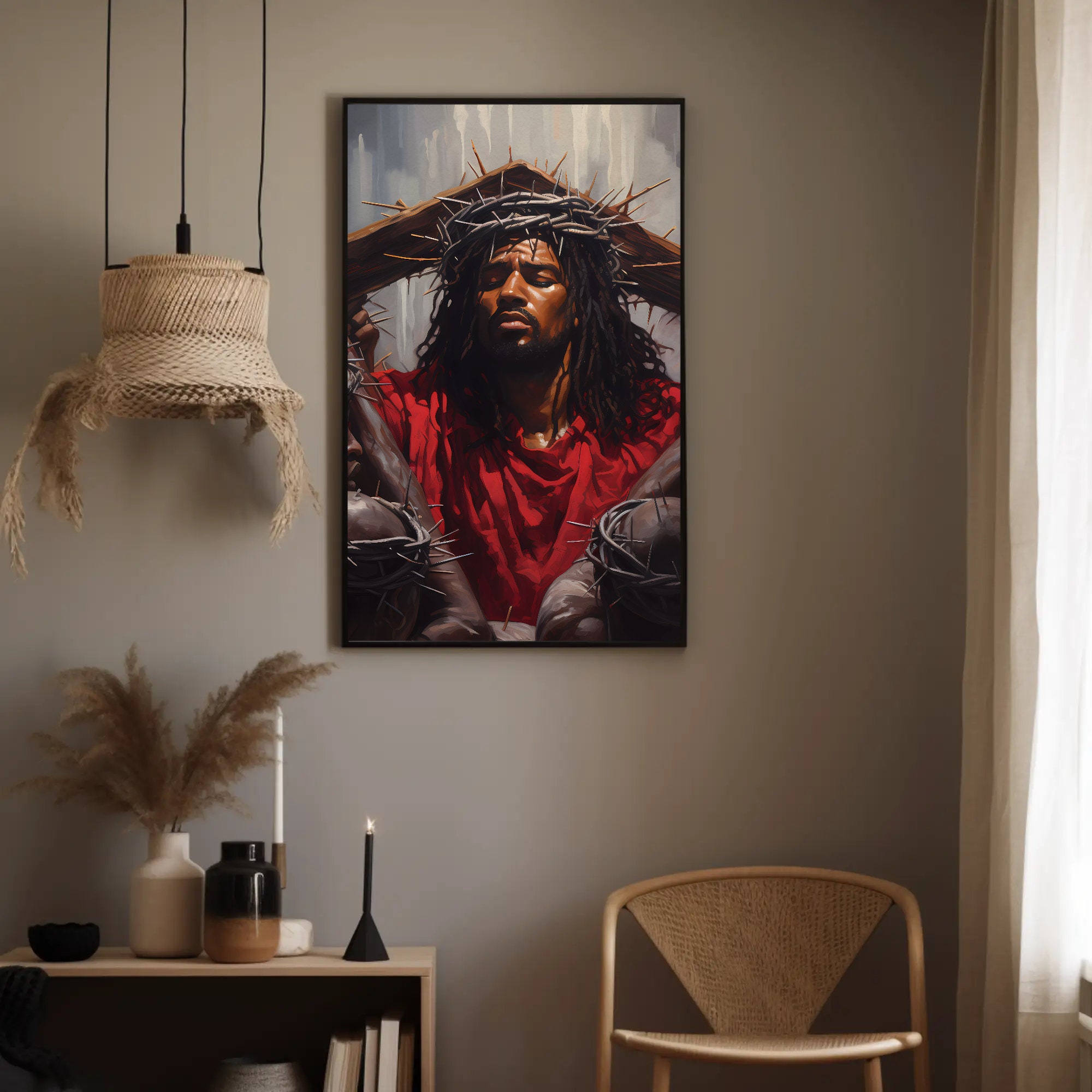 African American Art Black Jesus Wall Art Modern Art Religious