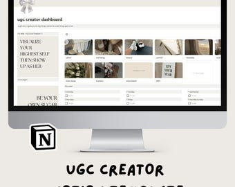 Sjabloon voor UGC-begrippen voor makers van UGC | Premium UGC Notion-sjabloon om je Ugc-bedrijf te helpen beheren | Beste Ugc-projecttracker op de markt