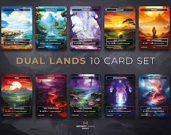 Juego de cartas proxy de Tierras Duales: cartas de Commander con arte completo