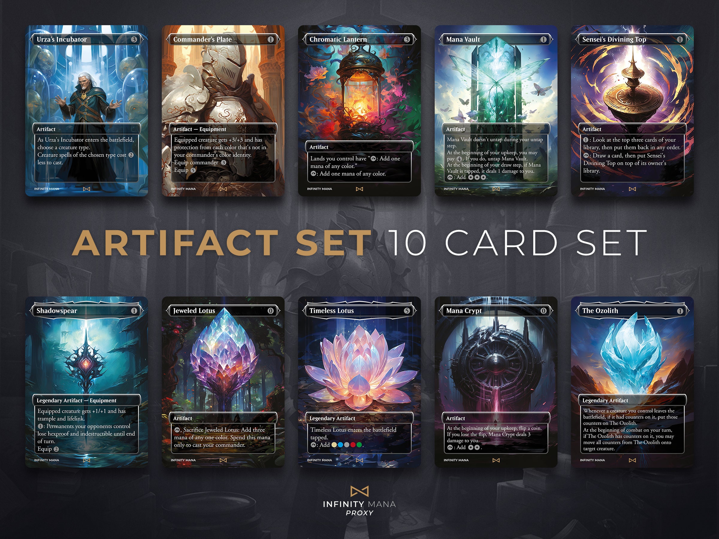 フルアート版アーティファクトプロキシカード：統率者戦用セット（10枚入り） - Etsy 日本