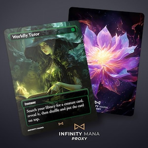Worldly Tutor - Cartes proxy premium, carte Commandant entièrement illustrée