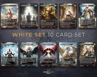 Full Art Proxy Cards - White Set of 10, Commander