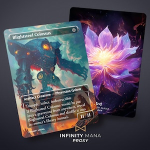 Blightsteel Colossus - Cartes proxy premium, carte Commandant entièrement illustrée