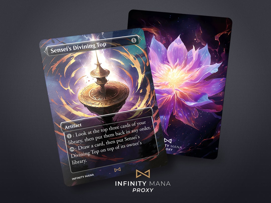 Sensei's Divining Top Premium Proxy MTG Cards, Full Art Commander Card